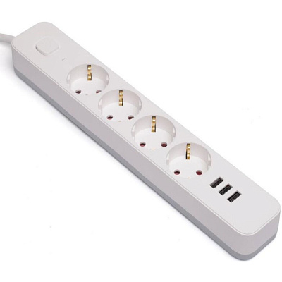 Сетевой фильтр Гарнизон, 4м, 4розеток, 3xUSB, white (EPS-4-U3-W-4)