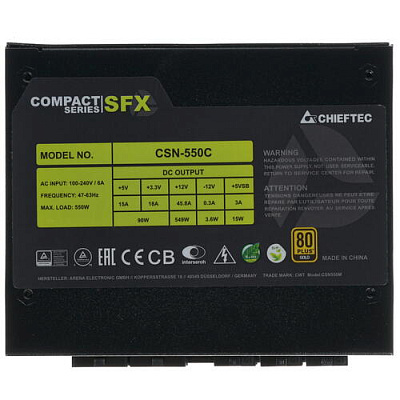 Блок питания SFX Chieftec COMPACT, CSN-550C, 550W, 80plus Gold (CSN-550C)