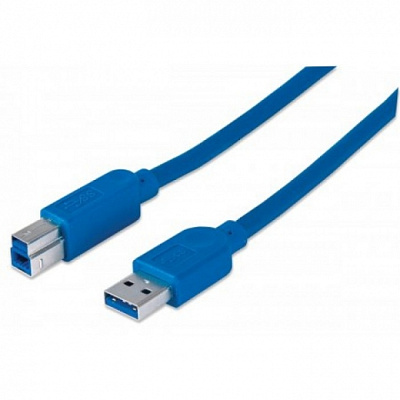 Кабель Manhattan USB 3.0, A(M)/B(M), 3 м, синий 322454 (322454)