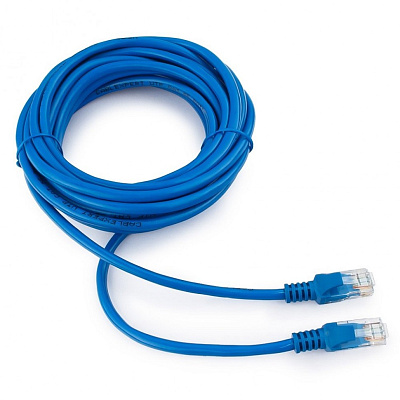 Патч-корд UTP Cablexpert PP12-5M/B кат.5e, 5м, литой, многожильный (синий) (PP12-5M/B)