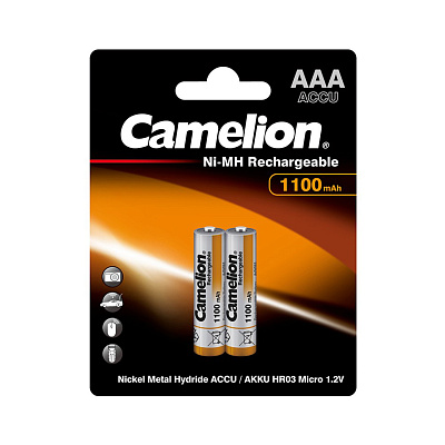 Аккумулятор CAMELION Rechargeable Ni-MH NH-AAА1100BP2 2 шт. в блистере (NH-AAА1100BP2)