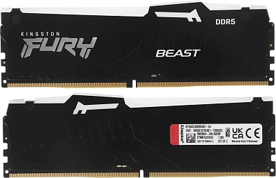 Комплект модулей памяти DIMM Kingston Fury Beast RGB DDR5 64 GB kit (2x32GB)  (KF560C36BBEAK2-64)