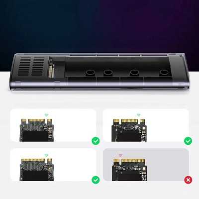 Корпус для установки M.2 SSD накопителя Ugreen CM400 (90264)