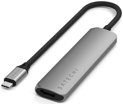 USB-хаб Satechi 4-in-1 USB-C Slim Multiport Adapter 4K - Space Grey (ST-P4SM)
