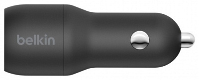 Автомобильное зарядное устройство Belkin, 24W Dual USB-A, USB-A-Lightning, 1m, Black (CCD001bt1MBK)
