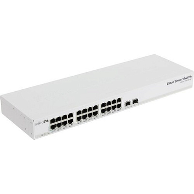 Сетевой коммутатор MikroTik CSS326-24G-2S+RM  Cloud Smart Switch Layer 2 PoE, 24 порта 10/100/1000 М (CSS326-24G-2S+RM)
