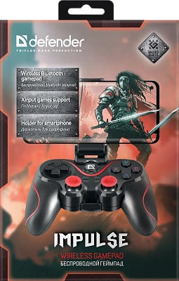 Геймпад Defender Impulse, 12 кнопок, 4-поз джойстик, 2 D-Pad, Bluetooth, Li-ion, USB (64284)
