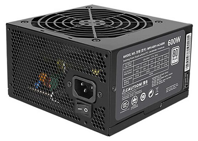 Блок питания CoolerMaster MasterWatt Lite 600W Вентилятор 12 см, 80PLUS, MPE-6001-ACABW-EU (MPE-6001-ACABW-EU)
