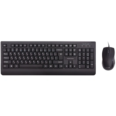 Клавиатура Delux DLD-6075, Black, + мышь (DLD-6075)