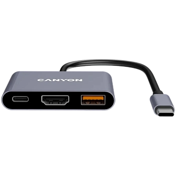USB-хаб Canyon DS-4 3in1 USB-C Grey (CNS-TDS4)