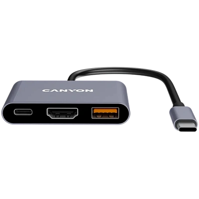 USB-хаб Canyon DS-4 3in1 USB-C Grey (CNS-TDS4)