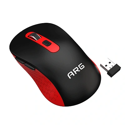 Мышь беспроводная ARG MOW5, black-red (MOW5-BKR)