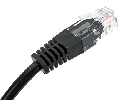 Патч-корд UTP, Кат.5е, 5м, NETLAN, 4 пары, черный, упак. 10шт (EC-PC4UD55B-BC-PVC-050-BK)