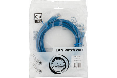 Патч-корд UTP Cablexpert, кат. 5e, 3м, синий (PP10-3M/B)