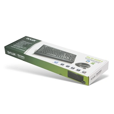 Клавиатура Delux DLD-6091OGB, Black + мышь (DLD-6091OGB)