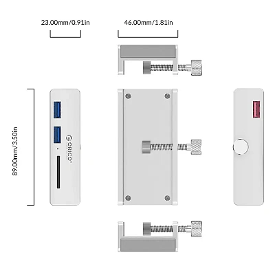 USB Хаб ORICO MH2AC-U3-SV-BP 