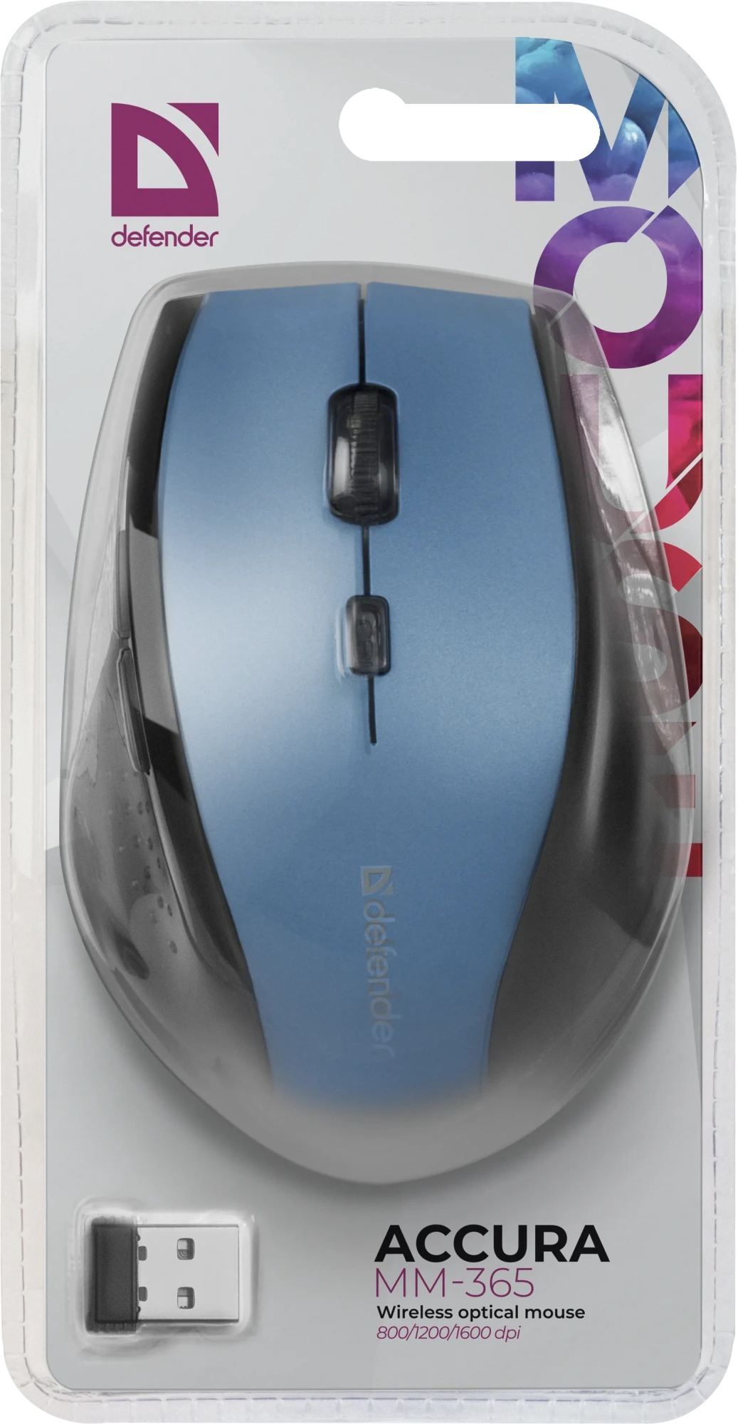 Мышь беспроводная Defender Accura MM-365 синий (52366)