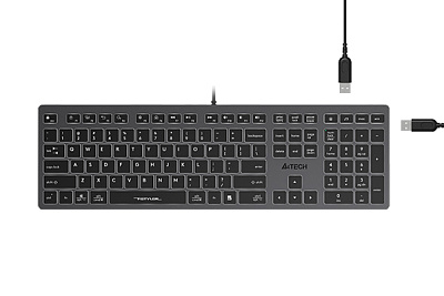 Клавиатура A4Tech Fstyler FX60H, Grey (White Backlit), (FX60H (GREY) (WHITE BACKLIT))