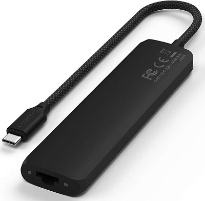 Картридер / USB-хаб Satechi 7-in-1 USB-C Slim Multiport Adapter with Ethernet - Black (ST-P7SK)