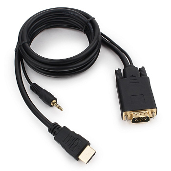 Кабель HDMI->VGA Cablexpert A-HDMI-VGA-03-6, 19M/15M + 3.5Jack, 1.8м (A-HDMI-VGA-03-6)