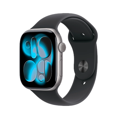 Смарт часы Apple Watch Series 11 GPS 46mm Space Grey Aluminium Case with Black Sport Band - M/L (MEV44RK/A)