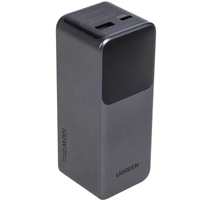 Мобильный аккумулятор UGREEN Power Bank, 12000mAh, DigitalDisplay, 100W, серый, PB724 (35526B)