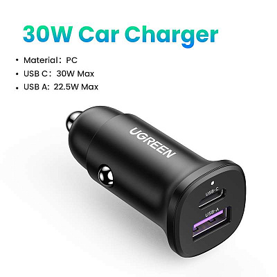Автомобильное зарядное устройство QC3.0, 30W EC305 (25845)