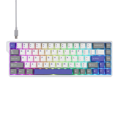 Клавиатура AULA WIN68, Magnetic, Gray Wood switch, White-Blue-Purple (WIN68HE MAX GWB)