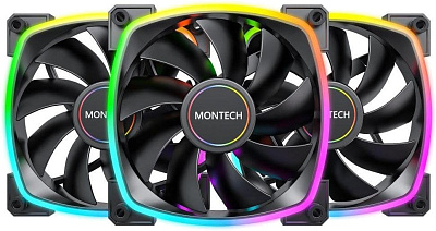 Вентилятор для корпуса Montech AX120 3 in 1 Pack, Черный (AX120 3 in 1 Pack (B))