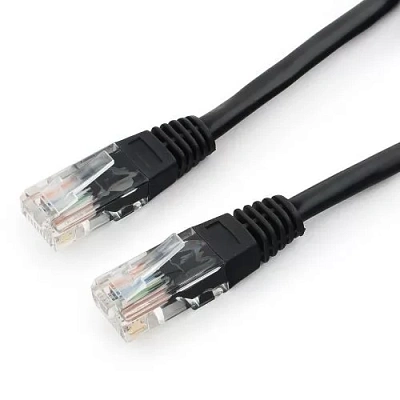 Патч-корд UTP Cablexpert PP12-10M/BK кат.5e, 10м, литой, многожильный (чёрный) (PP12-10M/BK)