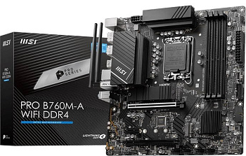 Материнская плата MSI PRO B760M-A WiFi, iB760,S1700,mATX (PRO B760M-A WIFI) Материнская плата MSI PRO B760M-A WiFi, iB760,S1700,mATX (PRO B760M-A WIFI)