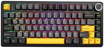 Клавиатура AULA F75, Gray Wood V3 switch, Black-Blue-Orange (F75 G/W3 BDO_V2)