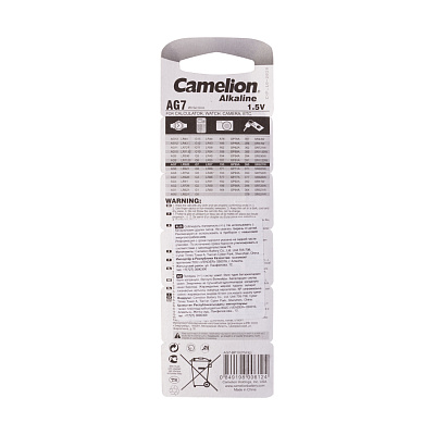 Батарейка CAMELION Alkaline AG7-BP10(0%Hg) 10 шт. в блистере (AG7-BP10(0%Hg))