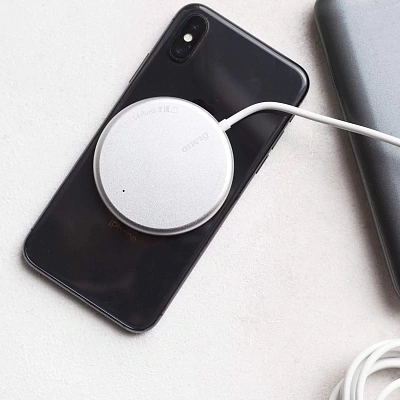 Беспроводное зарядное устройство Olmio MagCharge QI 15W белый (43922)