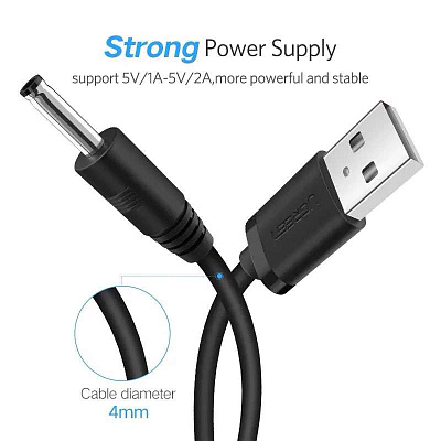 Кабель питания USB(m) на 5V/2A, 3.5мм, 1м. US277 (10376)
