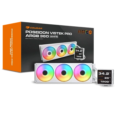 Кулер с водяным охлаждением Cougar Poseidon Vistek Pro ARGB 360 WH (CGR-PSDVPRGB-W-360)