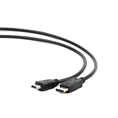 Кабель DisplayPort->HDMI Cablexpert CC-DP-HDMI-6, 1,8м, 20M/19M, черный, экран, пакет (CC-DP-HDMI-6)