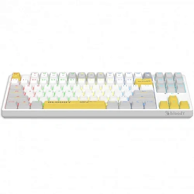 Клавиатура A4Tech Bloody S87, BLMS Red Plus Switch, White, USB, Multimedia,Gaming (S87 WHITE)