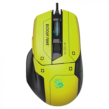 Мышь A4Tech Bloody W70 Max Activated, Punk Yellow, USB (W70 MAX PUNK YELLOW ACTIVATED)
