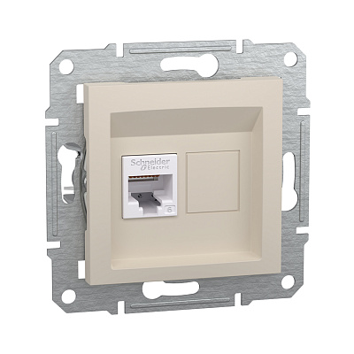 Розетка компьютерная SE EPH4770123 Asfora RJ45 кат. 6 механизм кремовый (EPH4770123)