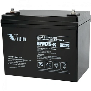 Аккумулятор для ИБП Vision c емкостью 12В 75Ач (6FM75-X 12V75AH)