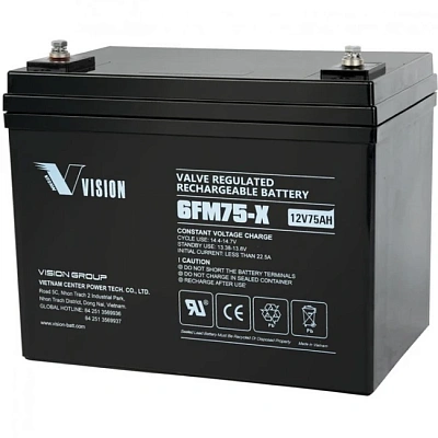 Аккумулятор для ИБП Vision c емкостью 12В 75Ач (6FM75-X 12V75AH)
