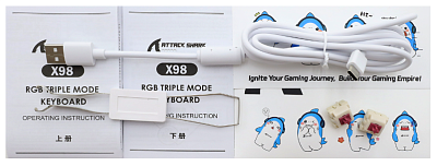 Клавиатура Attack Shark X98, Linear Strawberry switch, Starlight white (X98-WH)