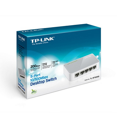 Коммутатор TP-Link TL-SF1005D 5-портовый 10/100 Мбит/с настольный коммутатор (TL-SF1005D)