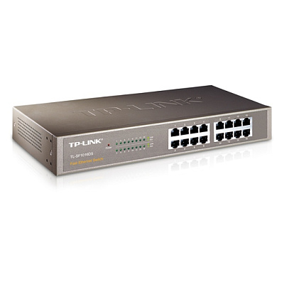Коммутатор TP-Link TL-SF1016DS 16-портовый Fast Ethernet настольный/монтируемый в стойку коммутатор (TL-SF1016DS)