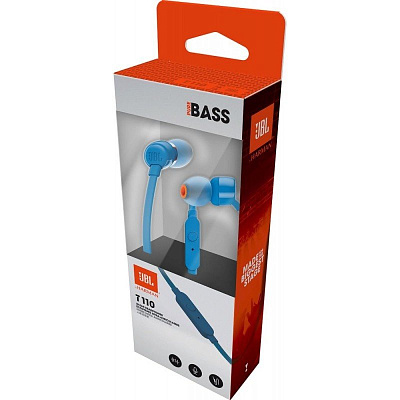 Наушники внутриканальные JBL T110 Blue (JBLT110BLU)