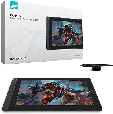Графический монитор Huion Kamvas 13, 11.5"x6.5", беcпроводное перо, подставка (GS1331)