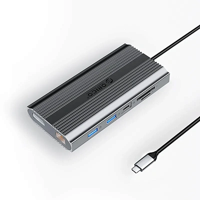 USB-хаб USB-C 12-в-1 (ORICO-XDR-X33-RG-BP)