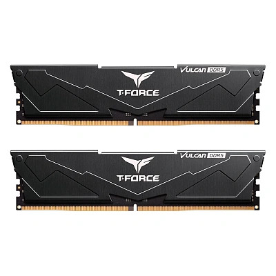 Комплект модулей памяти TeamGroup Team T Force Vulcan DDR5 64Gb (32x2), 6000MHz, Black (FLBD564G6000HC38ADC01)