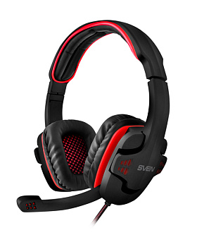 Игровые стереонаушники с микрофоном SVEN AP-G855MV, черный-красный (SV-015640)